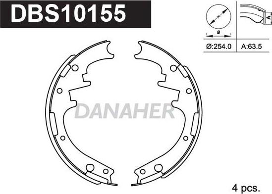 Danaher DBS10155 - Bremžu loku komplekts ps1.lv