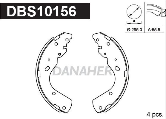 Danaher DBS10156 - Bremžu loku komplekts ps1.lv