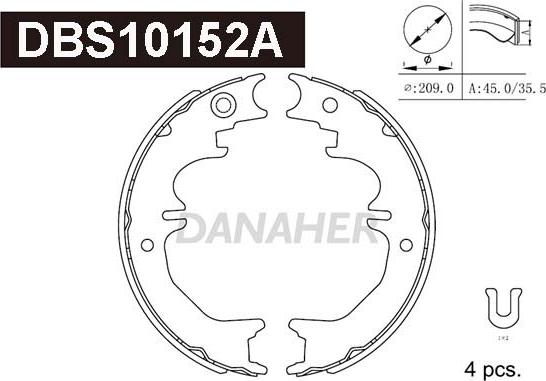 Danaher DBS10152A - Bremžu loku kompl., Stāvbremze ps1.lv