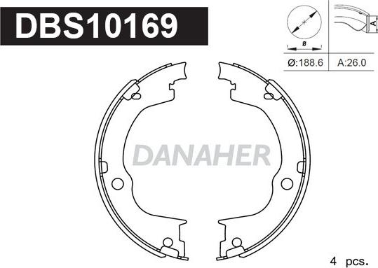 Danaher DBS10169 - Bremžu loku kompl., Stāvbremze ps1.lv