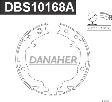 Danaher DBS10168A - Bremžu loku kompl., Stāvbremze ps1.lv