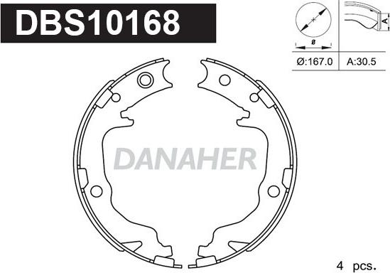 Danaher DBS10168 - Bremžu loku kompl., Stāvbremze ps1.lv