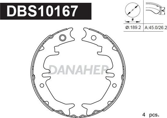 Danaher DBS10167 - Bremžu loku kompl., Stāvbremze ps1.lv