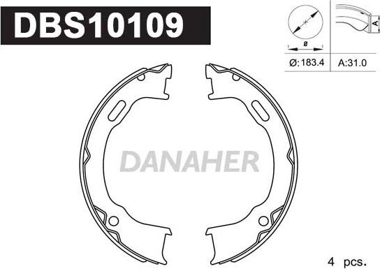 Danaher DBS10109 - Bremžu loku kompl., Stāvbremze ps1.lv