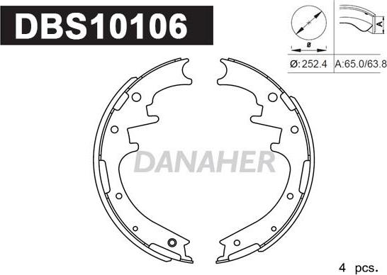 Danaher DBS10106 - Bremžu loku komplekts ps1.lv