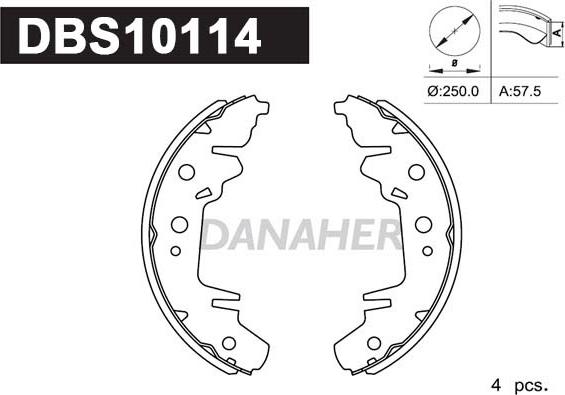 Danaher DBS10114 - Bremžu loku komplekts ps1.lv