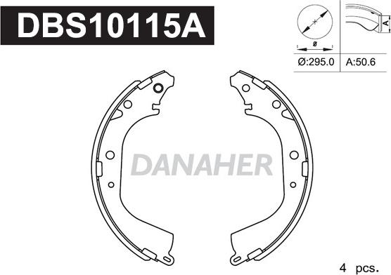 Danaher DBS10115A - Bremžu loku komplekts ps1.lv