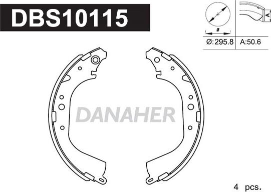 Danaher DBS10115 - Bremžu loku komplekts ps1.lv