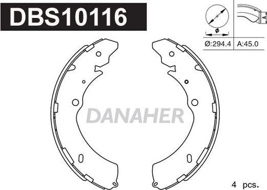 Danaher DBS10116 - Bremžu loku komplekts ps1.lv