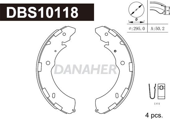 Danaher DBS10118 - Bremžu loku komplekts ps1.lv