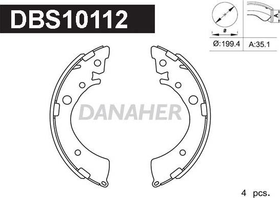 Danaher DBS10112 - Bremžu loku komplekts ps1.lv
