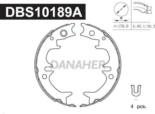 Danaher DBS10189A - Bremžu loku kompl., Stāvbremze ps1.lv
