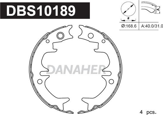 Danaher DBS10189 - Bremžu loku kompl., Stāvbremze ps1.lv