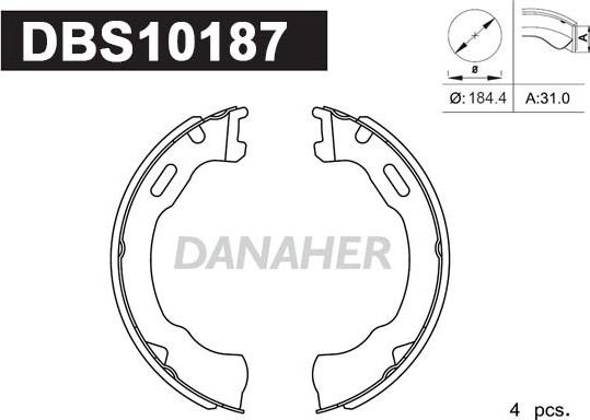 Danaher DBS10187 - Bremžu loku kompl., Stāvbremze ps1.lv