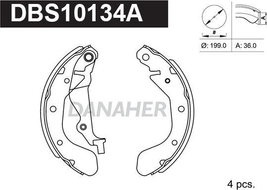 Danaher DBS10134A - Bremžu loku komplekts ps1.lv