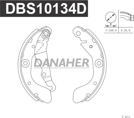 Danaher DBS10134D - Bremžu loku komplekts ps1.lv