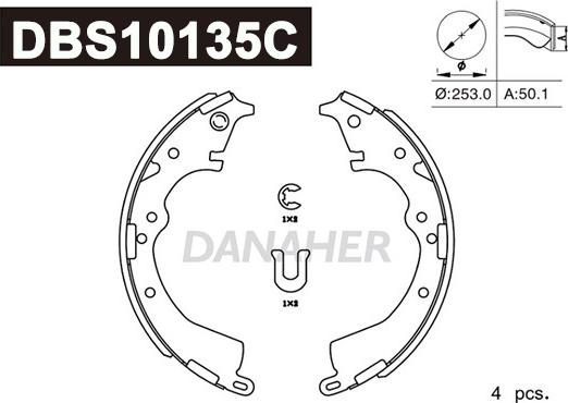 Danaher DBS10135C - Bremžu loku komplekts ps1.lv