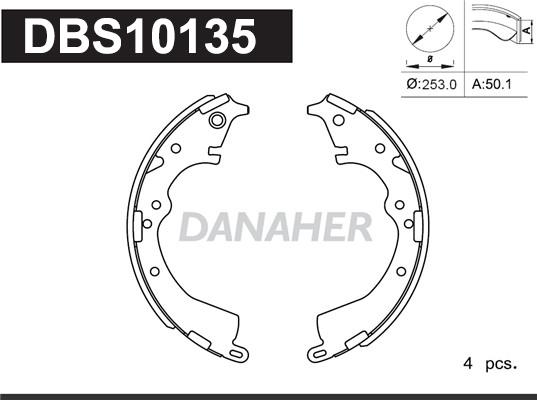 Danaher DBS10135 - Bremžu loku komplekts ps1.lv