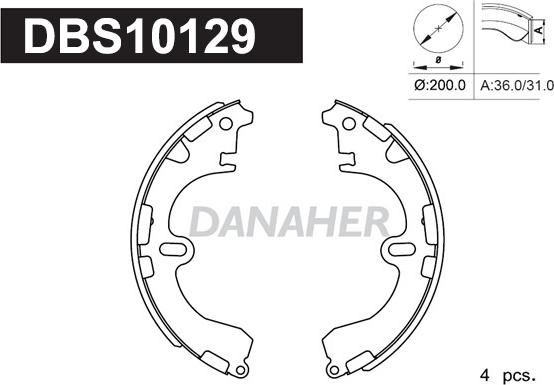 Danaher DBS10129 - Bremžu loku komplekts ps1.lv