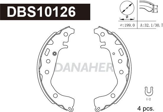 Danaher DBS10126 - Bremžu loku komplekts ps1.lv