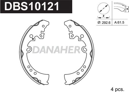 Danaher DBS10121 - Bremžu loku komplekts ps1.lv