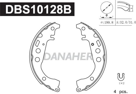 Danaher DBS10128B - Bremžu loku komplekts ps1.lv