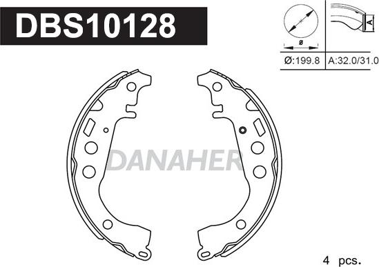Danaher DBS10128 - Bremžu loku komplekts ps1.lv