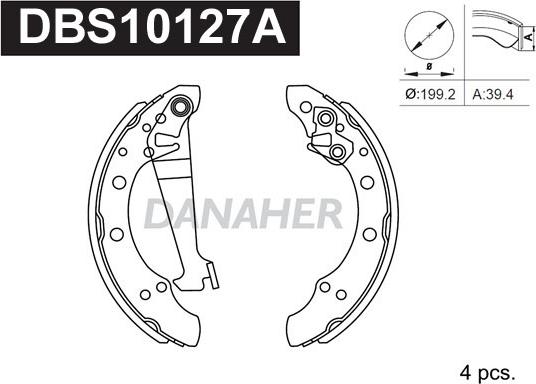 Danaher DBS10127A - Bremžu loku komplekts ps1.lv