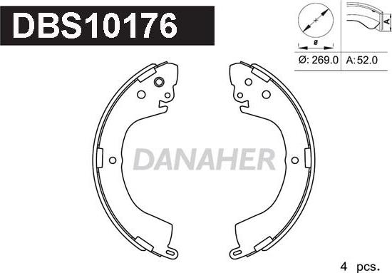 Danaher DBS10176 - Bremžu loku komplekts ps1.lv