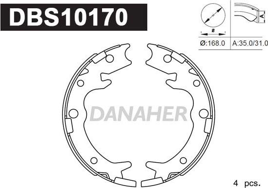 Danaher DBS10170 - Bremžu loku kompl., Stāvbremze ps1.lv