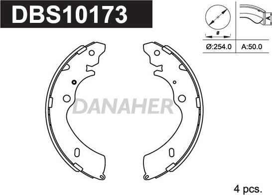 Danaher DBS10173 - Bremžu loku komplekts ps1.lv