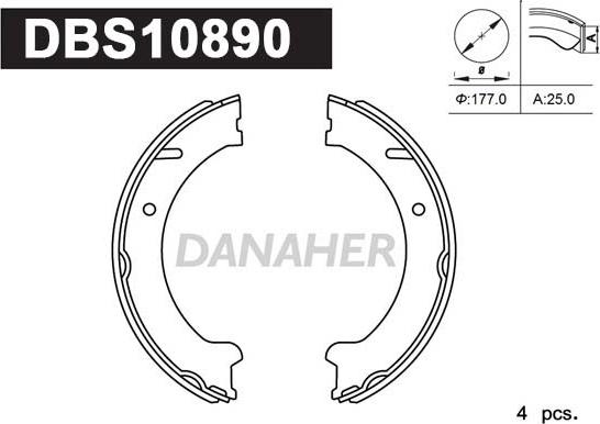 Danaher DBS10890 - Bremžu loku kompl., Stāvbremze ps1.lv