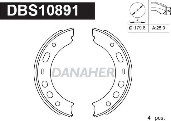 Danaher DBS10891 - Bremžu loku kompl., Stāvbremze ps1.lv