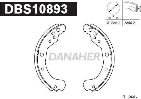 Danaher DBS10893 - Bremžu loku komplekts ps1.lv