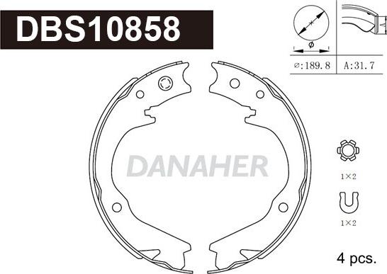 Danaher DBS10858 - Bremžu loku kompl., Stāvbremze ps1.lv