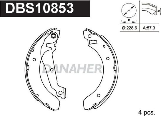 Danaher DBS10853 - Bremžu loku komplekts ps1.lv