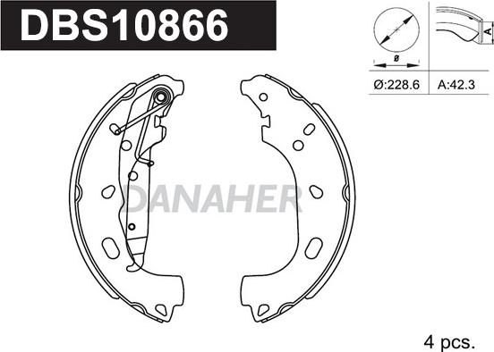 Danaher DBS10866 - Bremžu loku komplekts ps1.lv