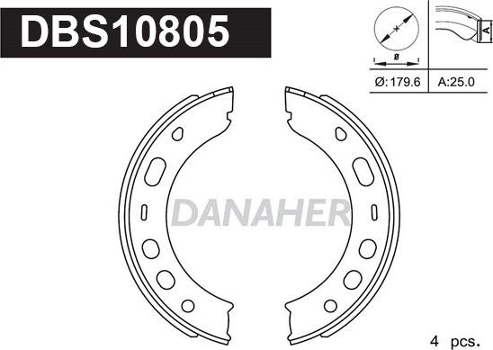 Danaher DBS10805 - Bremžu loku kompl., Stāvbremze ps1.lv