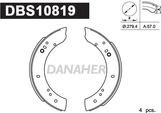 Danaher DBS10819 - Bremžu loku komplekts ps1.lv