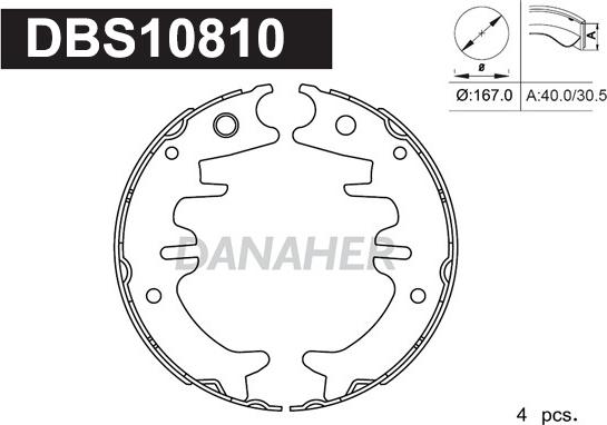 Danaher DBS10810 - Bremžu loku kompl., Stāvbremze ps1.lv