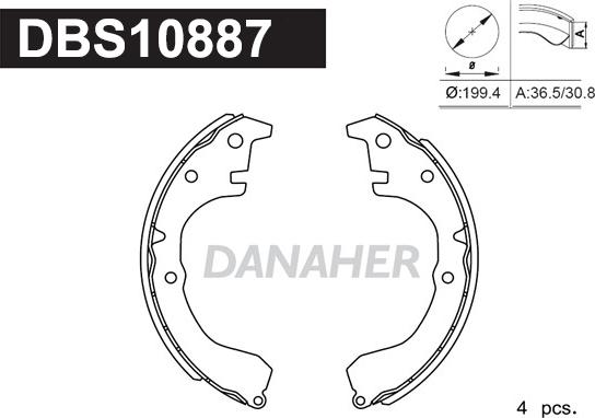 Danaher DBS10887 - Bremžu loku komplekts ps1.lv