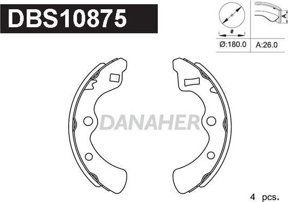 Danaher DBS10875 - Bremžu loku komplekts ps1.lv