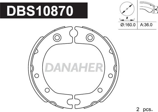 Danaher DBS10870 - Bremžu loku kompl., Stāvbremze ps1.lv