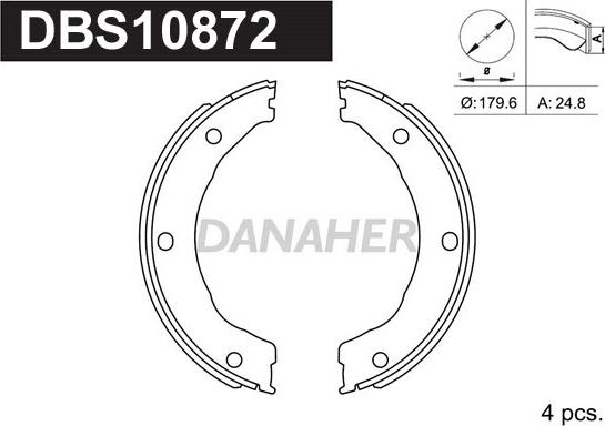 Danaher DBS10872 - Bremžu loku kompl., Stāvbremze ps1.lv