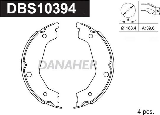 Danaher DBS10394 - Bremžu loku kompl., Stāvbremze ps1.lv