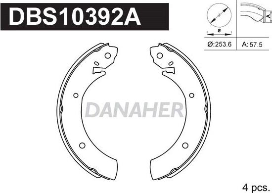 Danaher DBS10392A - Bremžu loku komplekts ps1.lv