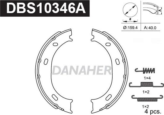 Danaher DBS10346A - Bremžu loku kompl., Stāvbremze ps1.lv