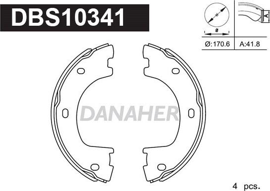 Danaher DBS10341 - Bremžu loku kompl., Stāvbremze ps1.lv