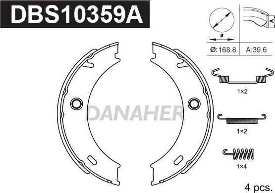 Danaher DBS10359A - Bremžu loku kompl., Stāvbremze ps1.lv
