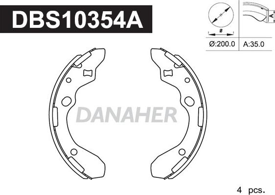 Danaher DBS10354A - Bremžu loku komplekts ps1.lv